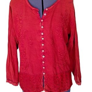 Sacred Threads long sleeve button down blouse, Free size